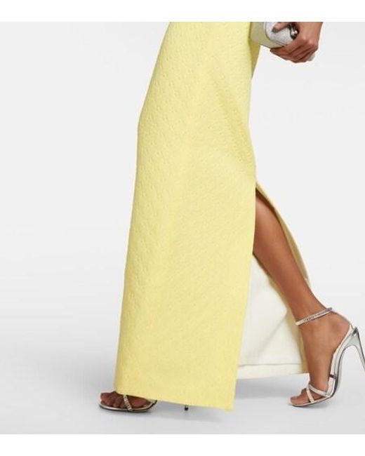 Emilia Wickstead Yellow Laelia Floral Jacquard Maxi Dress