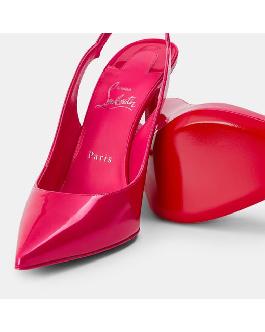 Christian Louboutin Pink Lacquered Sole Slingbacks