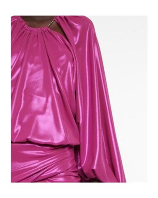The Attico Purple Karen Lamé Georgette Minidress
