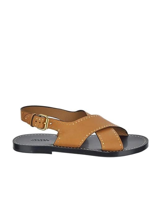 Isabel Marant Brown Jane Stud-Embellished Sandals
