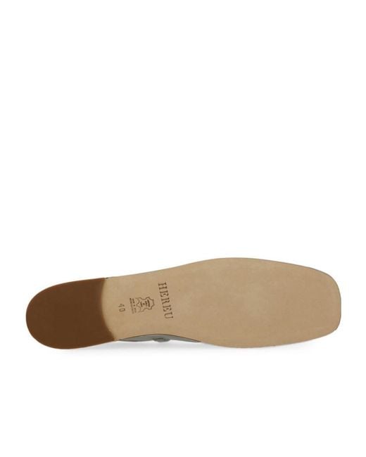 Hereu White Dansa Square Toe Ballerina Shoes