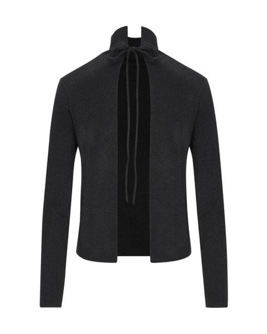 Fendi Black Long-Sleeved Sweater With Vertical Collar