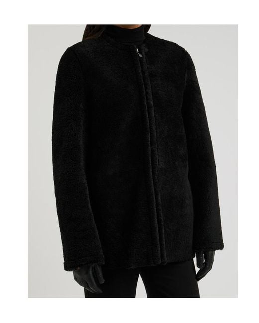 Totême Black Shearling Coat