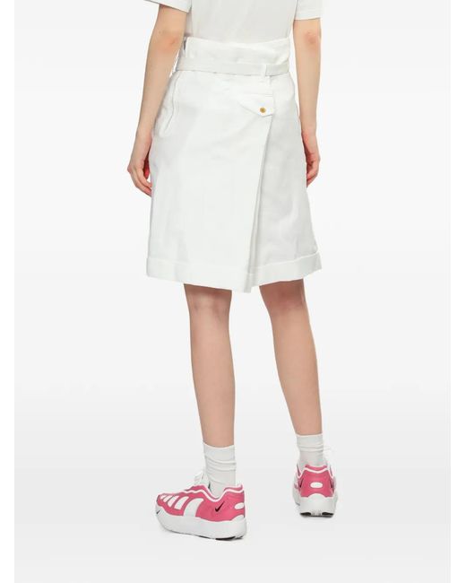 Comme des Garçons White Belt Loop Shorts