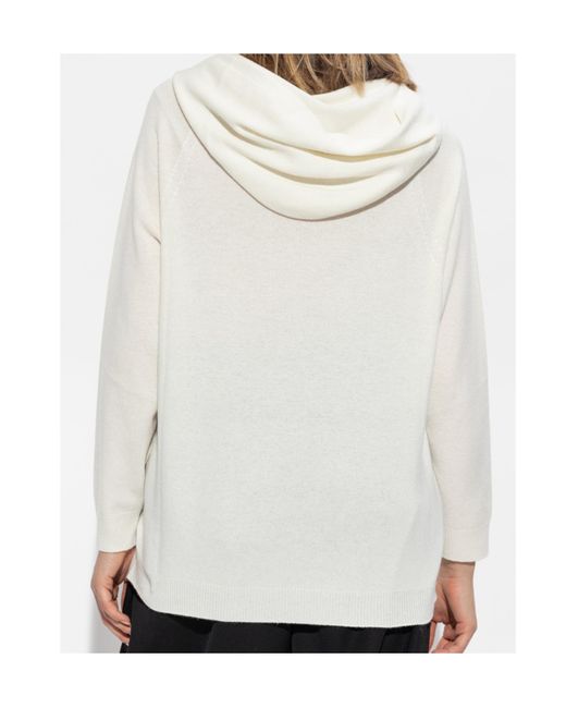 Fabiana Filippi White Long-Sleeved Hooded Sweatshirt
