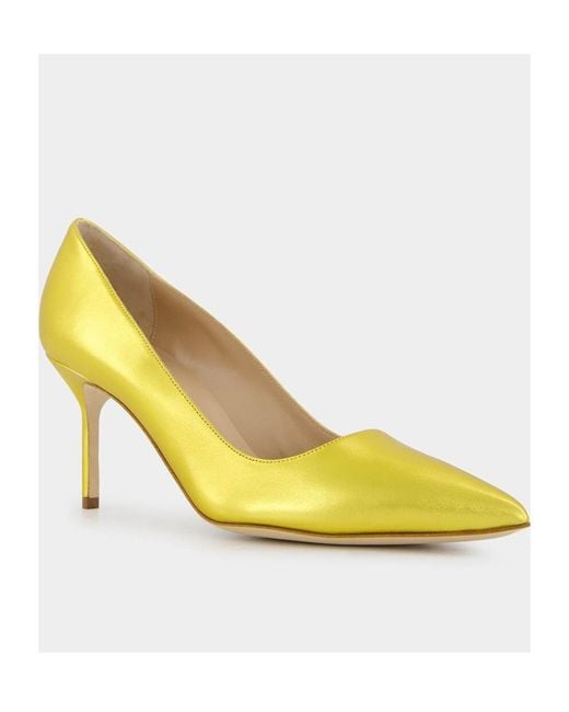Manolo Blahnik Yellow Tora Slip-On Pumps
