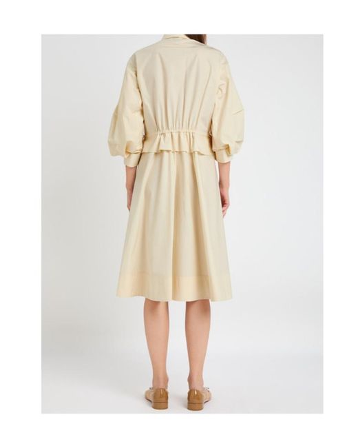 Moncler Natural Cotton-Poplin Midi Shirt Dress