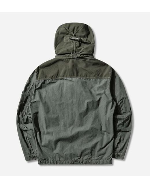 C P Company Gray Flatt Nylon Goggle Hooded Jacket for men