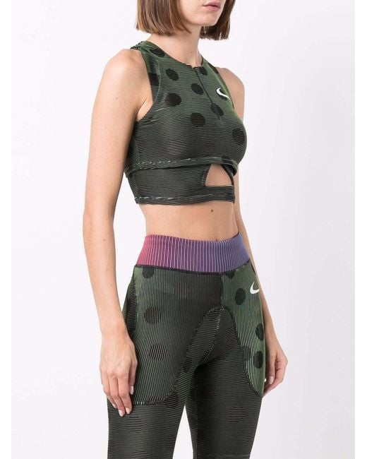 Nike Green Polka-Dot Print Performance Top