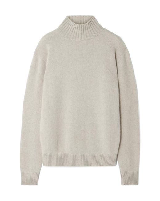 The Elder Statesman Gray Cashmere Turtleneck Sweater