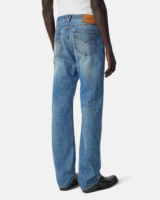 Versace Blue Medusa Head Jeans for men