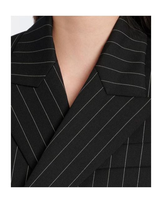 Jean Paul Gaultier Black Pinstripe Cropped Blazer