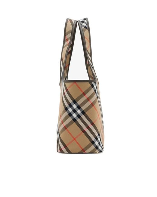 Burberry Metallic Small Checked Top Handle Bag