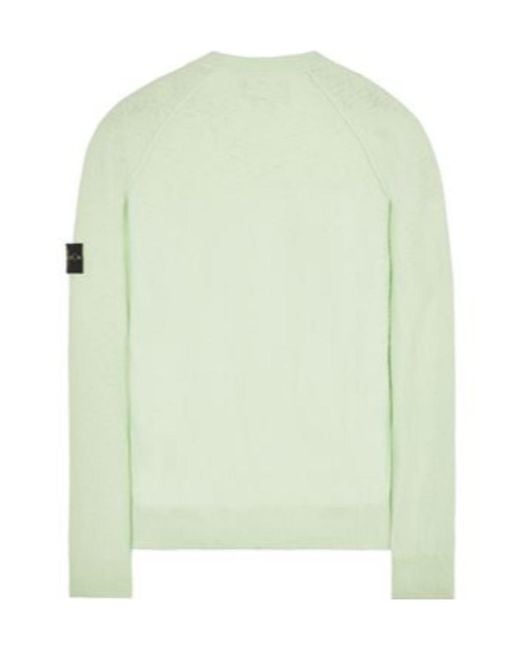 Stone Island Green Compass-Logo Cotton-Blend Jumper for men
