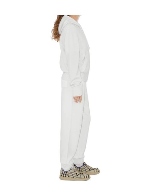 Burberry White Logo-Print Hoodie