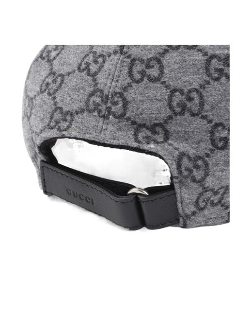 Gucci Gray Gg Flannel Baseball Cap for men