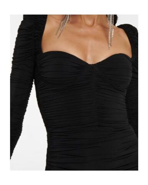 Alex Perry Black Hollis Ruched Minidress