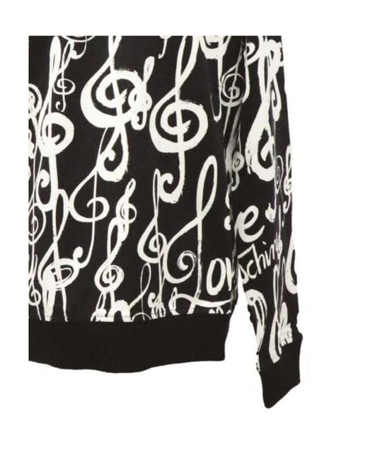 Moschino Black Printed Sweater for men