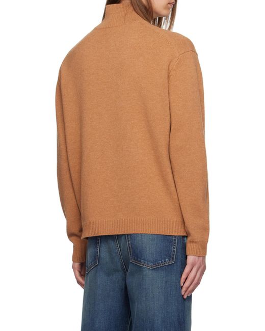 Maison Kitsuné Blue High-Neck Knitted Sweater for men