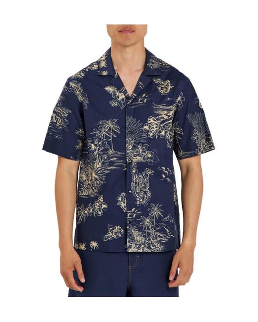 Moncler Blue Casual Patterned Swim Trunks for men