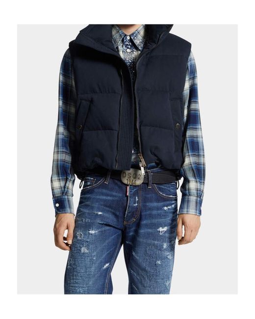 DSquared² Blue Ball Puff Vest for men