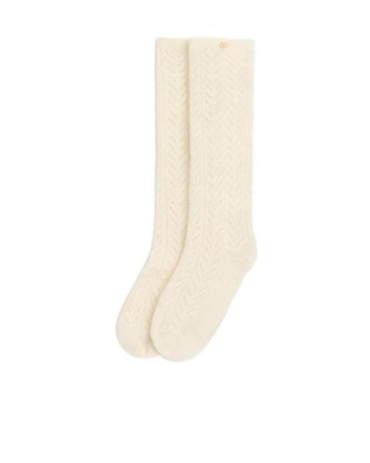 Valentino White Logo Plaque Socks