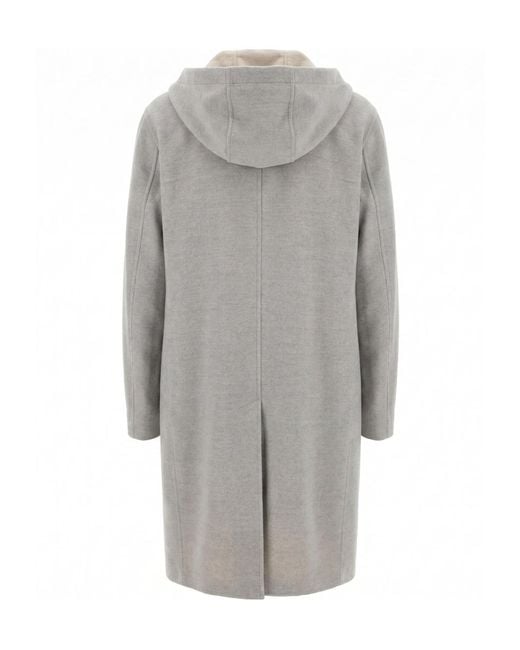 Lardini Gray Long-Sleeved Coat for men