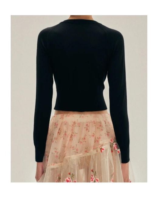 Simone Rocha Black Embellished Cropped Cardigan