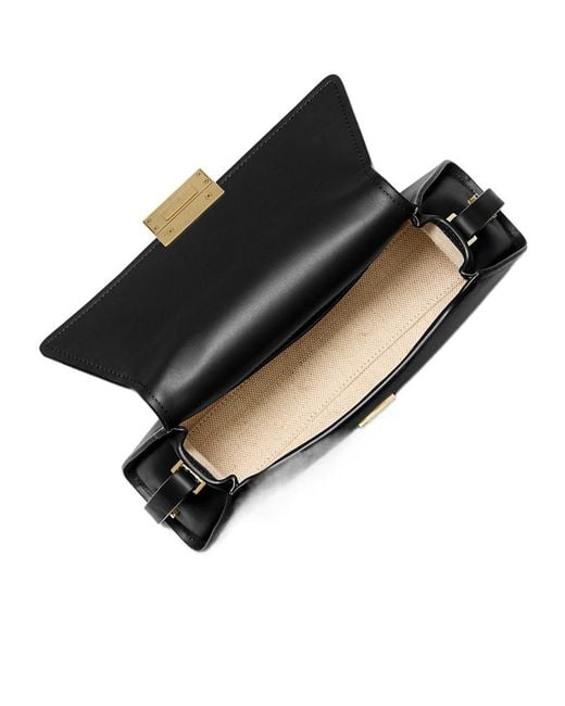 Michael Kors Black Michael Structured Flap Shoulder Bag