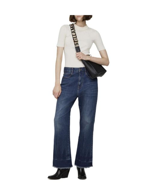 Stella McCartney Blue Cropped Flared Jeans