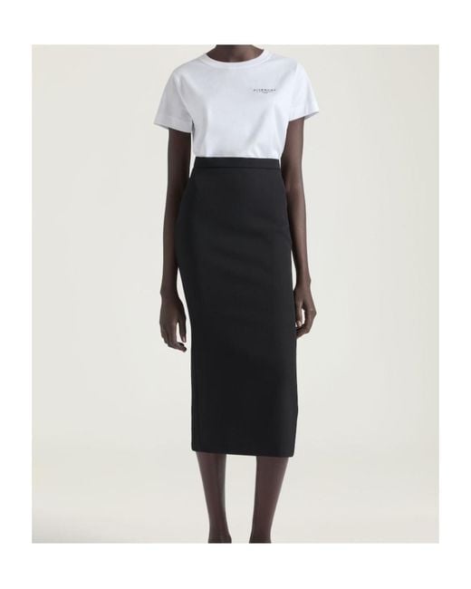 Givenchy Black Midi Kickback Skirt