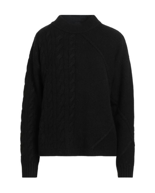 Max Mara Black Minimal Solid Knit Sweater