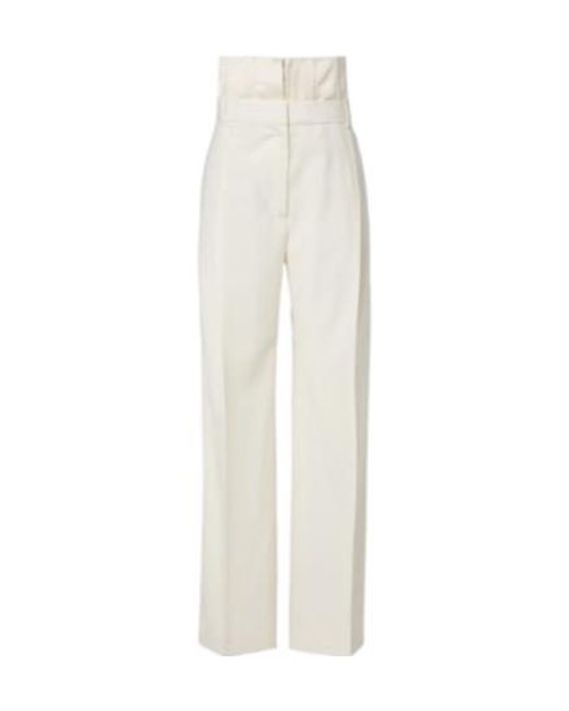 Rohe White High-Rise Wide-Leg Virgin Wool Pants