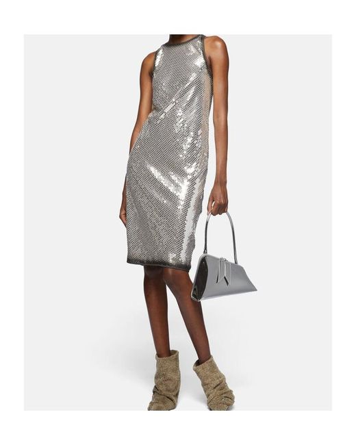 The Attico Gray The Sequinned Mini Dress