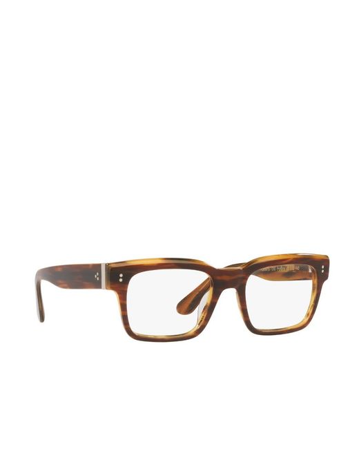 Oliver Peoples White Tortoiseshell-Effect Square-Frame Glasses for men