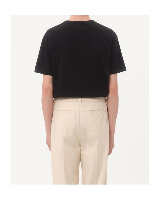 Valentino Black Logo Embroidered Crewneck T-Shirt for men