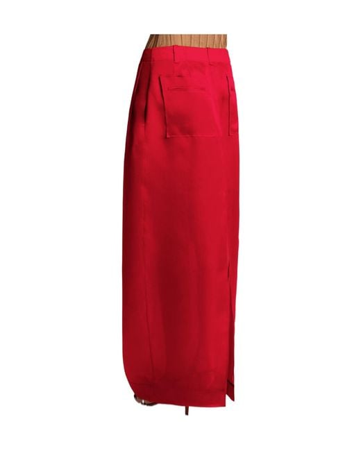 Khaite Red Lucian Skirt