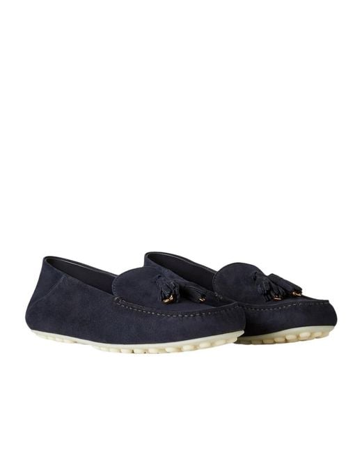 Loro Piana Blue Tassel Detailed Slip-On Loafers