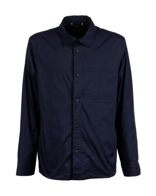 Peserico Blue Buttoned Shirt Jacket for men