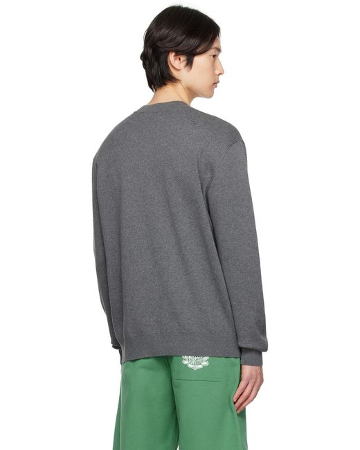 Maison Kitsuné Gray Maison Kitsuné Fox Head Intarsia-Knit Jumper for men