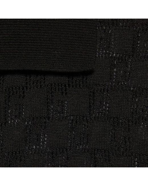 Gucci Black Geometric G Knitted Polo Shirt