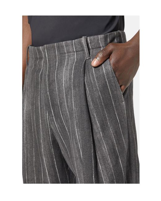 Versace Gray Pinstripe High-Waist Tailored Pants for men