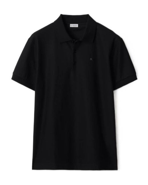 Burberry Black Ekd Embroidered Short Sleeved Polo Shirt for men