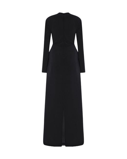 The Row Black Draped-Detail Maxi Dress