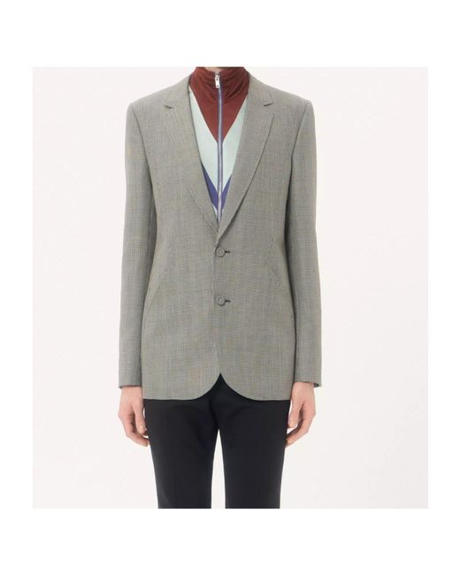 Valentino Gray Houndstooth Patterned Single-Breasted Jacket for men