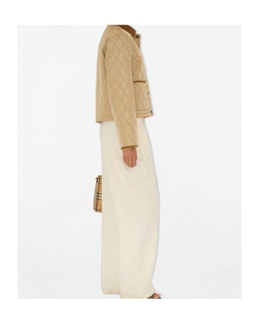 Burberry Natural Quilted Crop Jacket