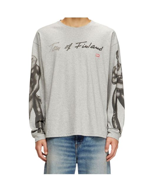 DIESEL Gray X Tom Of Finland Foundation Box Sweatshirt for men
