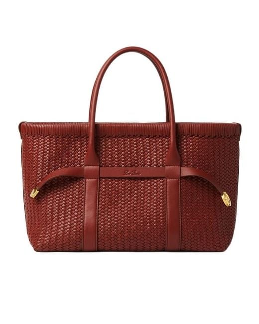 Loro Piana Red Small Ghiera Shopper