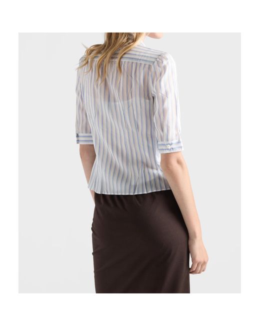 Prada Blue Striped Shirt