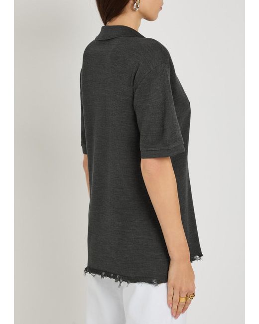 Tory Burch Black Button-Down Lapel Top